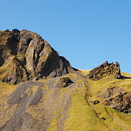 Steep volcanic hills 